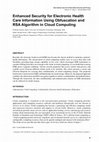 Research paper thumbnail of Enhanced Security for Electronic Health Care Information Using Obfuscation and RSA Algorithm in Cloud Computing