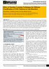 Research paper thumbnail of Effect of Machine Learning Techniques for Efficient Classification of EMG Patterns in Gait Disorders