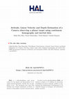 Research paper thumbnail of Attitude, Linear Velocity and Depth Estimation of a Camera Observing a Planar Target Using Continuous Homography and Inertial Data