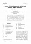 Research paper thumbnail of Effects of Some Parameters on Thermal Control of a LEO Satellite