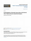 Research paper thumbnail of Growth Regulation of Pancreatic Cancer Cells and Their Normal Cells of Origin by Nicotinic Acetylcholine Receptors