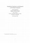 Research paper thumbnail of Acquisition, insolvency and managers in UK small companies