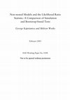 Research paper thumbnail of Non-Nested Models and the Likelihood Ratio Statistic: A Comparison of Simulation and Bootstrap Based Tests