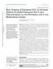 Research paper thumbnail of Brain Targeting of Duloxetine HCL via Intranasal Delivery of Loaded Cubosomal Gel: In vitro Characterization, ex vivo Permeation, and in vivo Biodistribution Studies