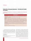 Research paper thumbnail of Patient Flow at Emergency Department – The Safety Net of Health Care System