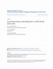 Research paper thumbnail of Social innovation in development: A call to break down silos