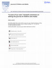 Research paper thumbnail of “A room of our own”: farewell comments on editing the journal of children and media