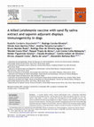 Research paper thumbnail of A killed Leishmania vaccine with sand fly saliva extract and saponin adjuvant displays immunogenicity in dogs