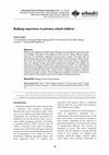 Research paper thumbnail of Bullying experience in primary school children