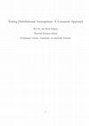 Research paper thumbnail of Testing Distributional Assumptions: A L-Moment Approach