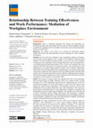 Research paper thumbnail of Relationship between Training Effectiveness and Work Performance: Mediation of Workplace Environment