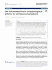 Research paper thumbnail of SRR metamaterial-based broadband patch antenna for wireless communications