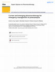 Research paper thumbnail of Current and emerging pharmacotherapy for emergency management of preeclampsia