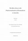 Research paper thumbnail of The role of the law in the professionalisation of paramedicine in Australia