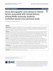 Research paper thumbnail of Socio-demographic and substance-related factors associated with mental distress among Wollo university students: institution-based cross-sectional study