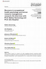 Research paper thumbnail of Recovery in occupational health psychology and human resource management research: An Interview with Prof. Sabine Sonnentag and Prof. Ute Stephan