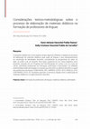 Research paper thumbnail of Considerações teórico-metodológicas sobre o processo de elaboração de materiais didáticos na formação de professores de línguas