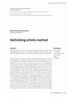 Research paper thumbnail of Rethinking Artistic Method