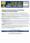 Research paper thumbnail of Challenges and Success Factors of Single Mother Cooperative in Peninsular Malaysia