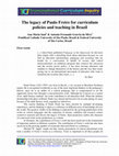 Research paper thumbnail of The Legacy of Paulo Freire for Curriculum Policies and Teaching in Brazil