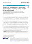 Research paper thumbnail of Influence of perceived stress on prenatal depression in Surinamese women enrolled in the CCREOH study