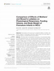 Research paper thumbnail of Comparison of Effects of Mothers' and Mozart's Lullabies on Physiological Responses, Feeding Volume, and Body Weight of Premature Infants in NICU