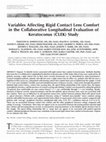 Research paper thumbnail of Variables Affecting Rigid Contact Lens Comfort in the Collaborative Longitudinal Evaluation of Keratoconus (Clek) Study