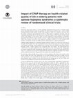 Research paper thumbnail of Impact of CPAP therapy on health-related quality of life in elderly patients with apnoea–hypopnea syndrome: a systematic review of randomised clinical trials