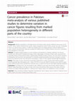 Research paper thumbnail of Cancer prevalence in Pakistan: meta-analysis of various published studies to determine variation in cancer figures resulting from marked population heterogeneity in different parts of the country