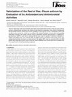 Research paper thumbnail of Valorization of the Peel of Pea: Pisum sativum by Evaluation of Its Antioxidant and Antimicrobial Activities