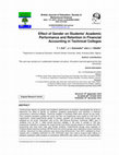 Research paper thumbnail of Effect of Gender on Students’ Academic Performance and Retention in Financial Accounting in Technical Colleges