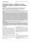 Research paper thumbnail of Huntington' disease--imbalance of amino acid levels in plasma of patients and mutation carriers