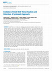 Research paper thumbnail of Evolution of Dark Web Threat Analysis and Detection: A Systematic Approach