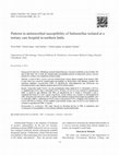 Research paper thumbnail of Patterns in antimicrobial susceptibility of Salmonellae isolated at a tertiary care hospital in northern India