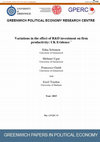 Research paper thumbnail of Variations in the effect of R&D investment on firm productivity: UK evidence