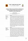 Research paper thumbnail of Analysis of Environmental Education Materials in Islamic Religious Education and ‎Character Textbook for Senior High School