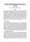 Research paper thumbnail of Measuring Elements of Psychological Literacy in Students: Comparing Gender, Educational Level and Discipline