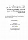 Research paper thumbnail of El Perfil Ético Humano (PEH) y la ética del cuidado: requisitos democráticos para el regreso a clases en México ante la nueva normalidad