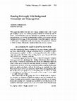 Research paper thumbnail of Reading Philosophy with Background Knowledge and Metacognition