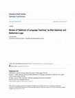 Research paper thumbnail of Review of "Methods of Language Teaching", by Blair Bateman and Baldomero Lago