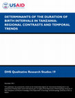 Research paper thumbnail of Determinants of the Duration of Birth Intervals in Tanzania: Regional Contrasts and Temporal Trends