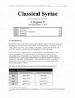 Research paper thumbnail of Classical Syriac Grammar - Chapter 9