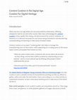 Research paper thumbnail of Content Curation in the Digital Age. Curation for Digital Heritage