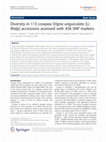 Research paper thumbnail of Diversity in 113 cowpea [Vigna unguiculata (L) Walp] accessions assessed with 458 SNP markers