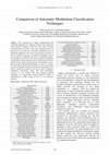 Research paper thumbnail of Comparison of Automatic Modulation Classification Techniques