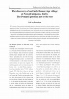 Research paper thumbnail of The discovery of an Early Bronze Age village at Nola (Campania, Italy). The Pompeii premise put to the test