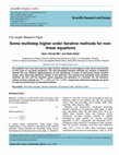 Research paper thumbnail of Some multistep higher order iterative methods for non-linear equations