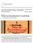 Research paper thumbnail of What was Socialization? A Look Back