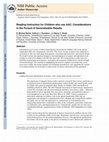 Research paper thumbnail of Reading Instruction for Children who use AAC: Considerations in the Pursuit of Generalizable Results