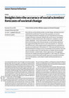 Research paper thumbnail of Insights into accuracy of social scientists' forecasts of societal change